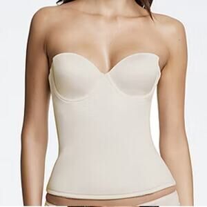 Dominique Strapless Underwire Bustier White‎ Ivory 36B New